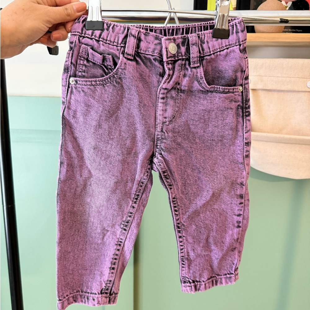 Zara Stylish Kids acid wash Purple Denim Jeans
